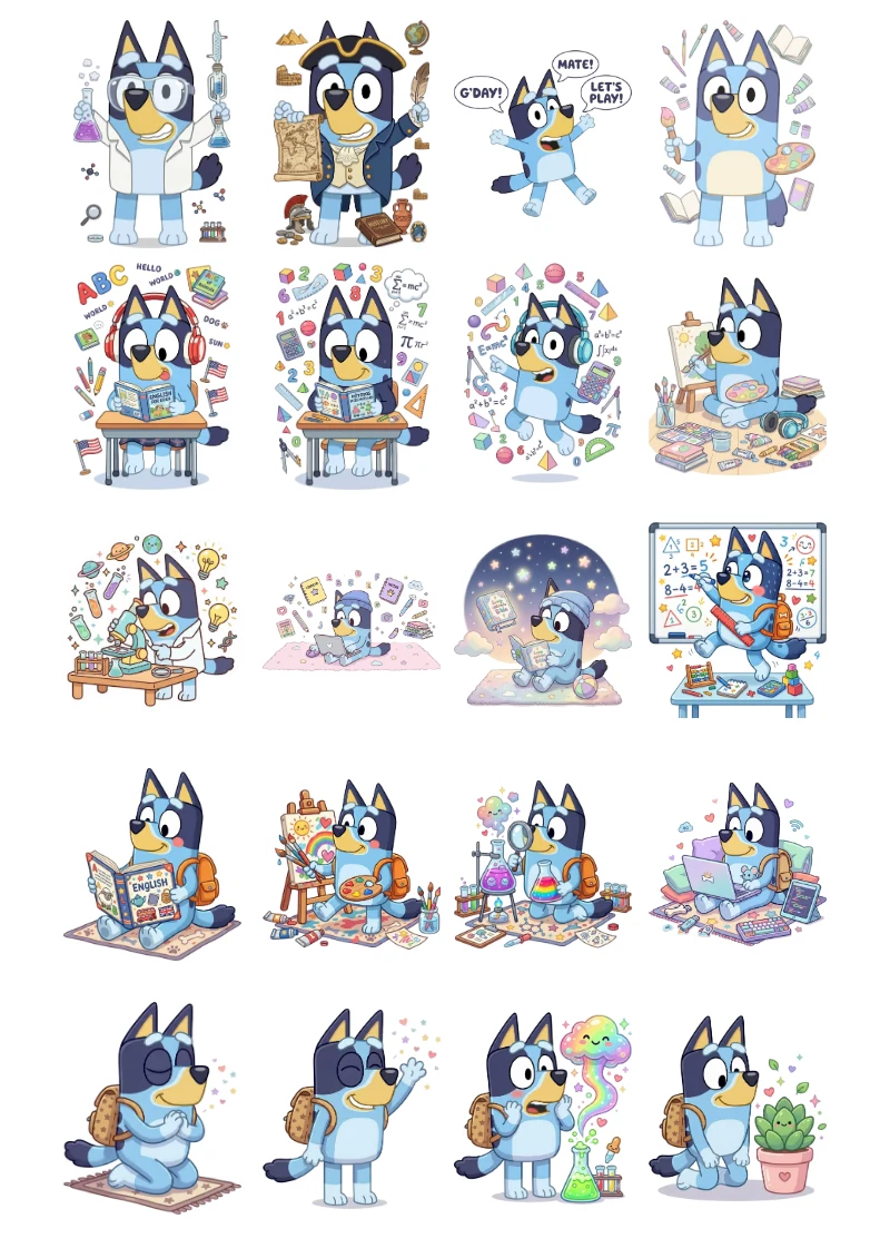 Stickers de Bluey para Imprimir y Recortar Gratis
