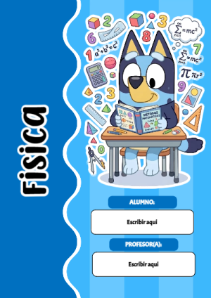Portada de Bluey para fisica para cuaderno con estilo infantil - ideal para cuadernos de espiral