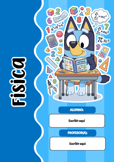 Portada de Bluey para fisica Editable para Imprimir Gratis