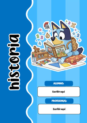 Portada de Bluey para historia para cuaderno para clases - estilo único para estudiantes