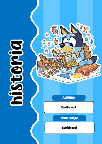 Portada de Bluey para historia Editable para Imprimir Gratis
