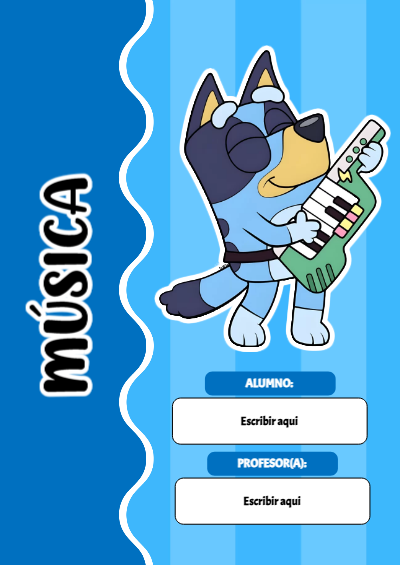Portada de Bluey para musica Editable para Imprimir Gratis