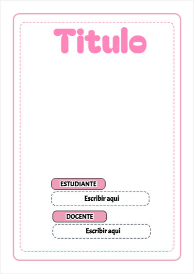 Portada de Rosado Editable para Imprimir Gratis