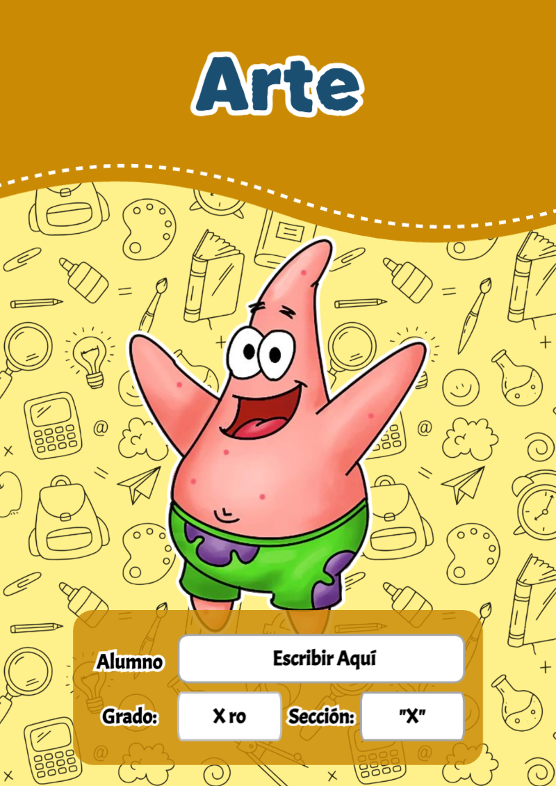 Portada de Bob Esponja de Arte Editable para Imprimir Gratis