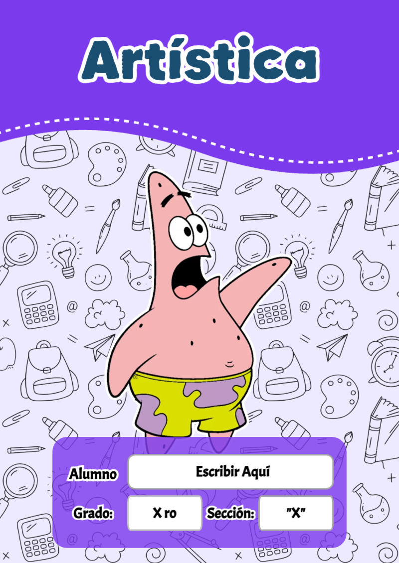 Portada de Bob Esponja de Artística Editable para Imprimir Gratis