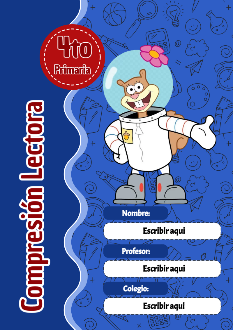 Portada de Bob Esponja de Compresión Lectora Editable para Imprimir Gratis