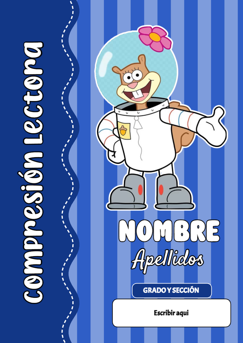 Portada de Bob Esponja de Compresión Lectora Editable para Imprimir Gratis
