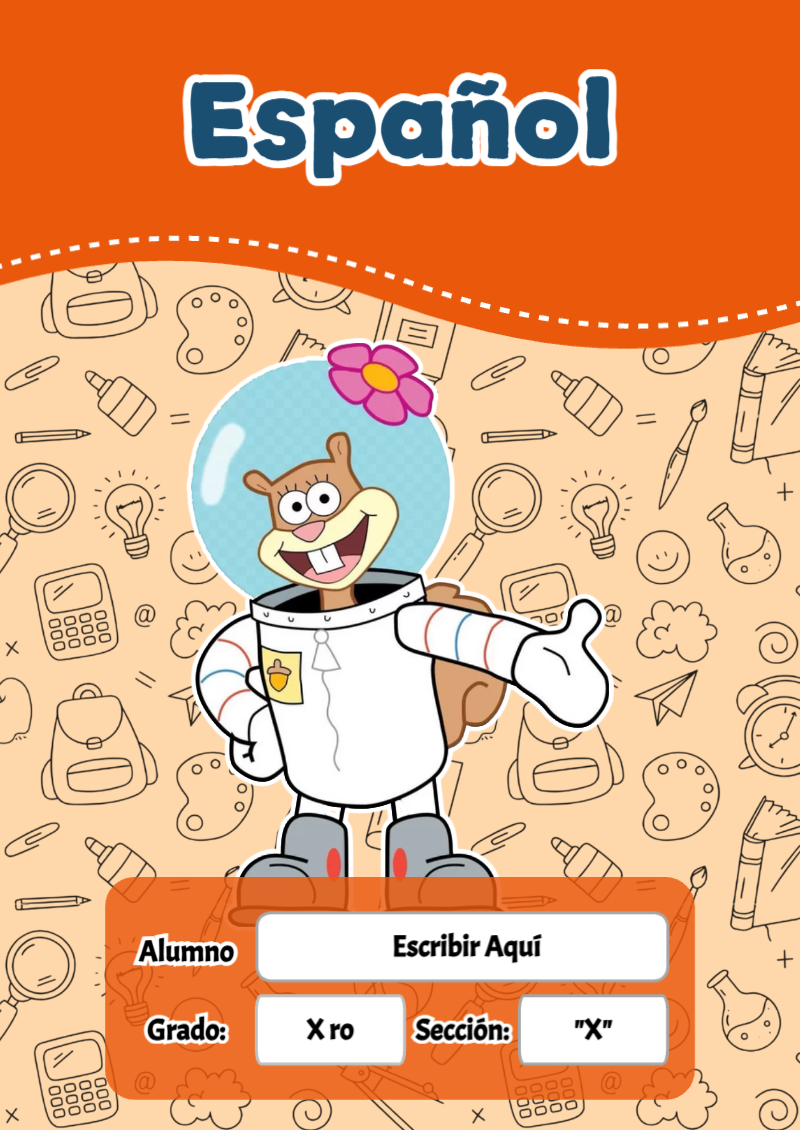 Portada de Bob Esponja de Español Editable para Imprimir Gratis