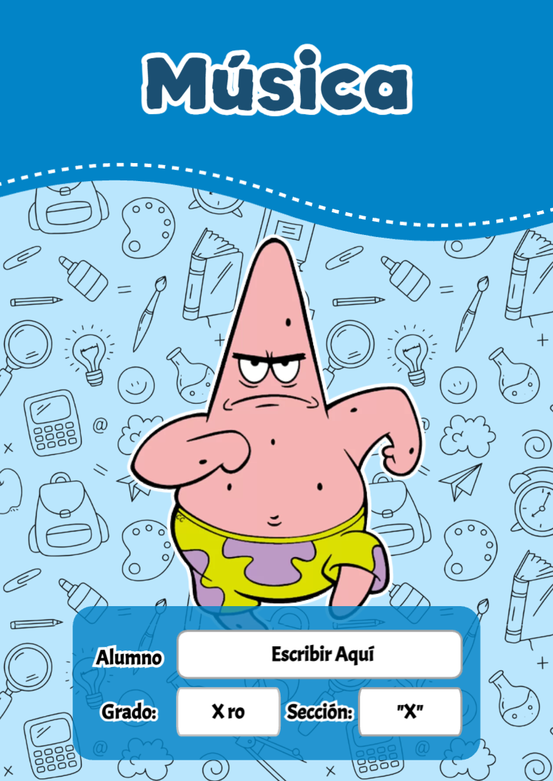 Portada de Bob Esponja de Música Editable para Imprimir Gratis