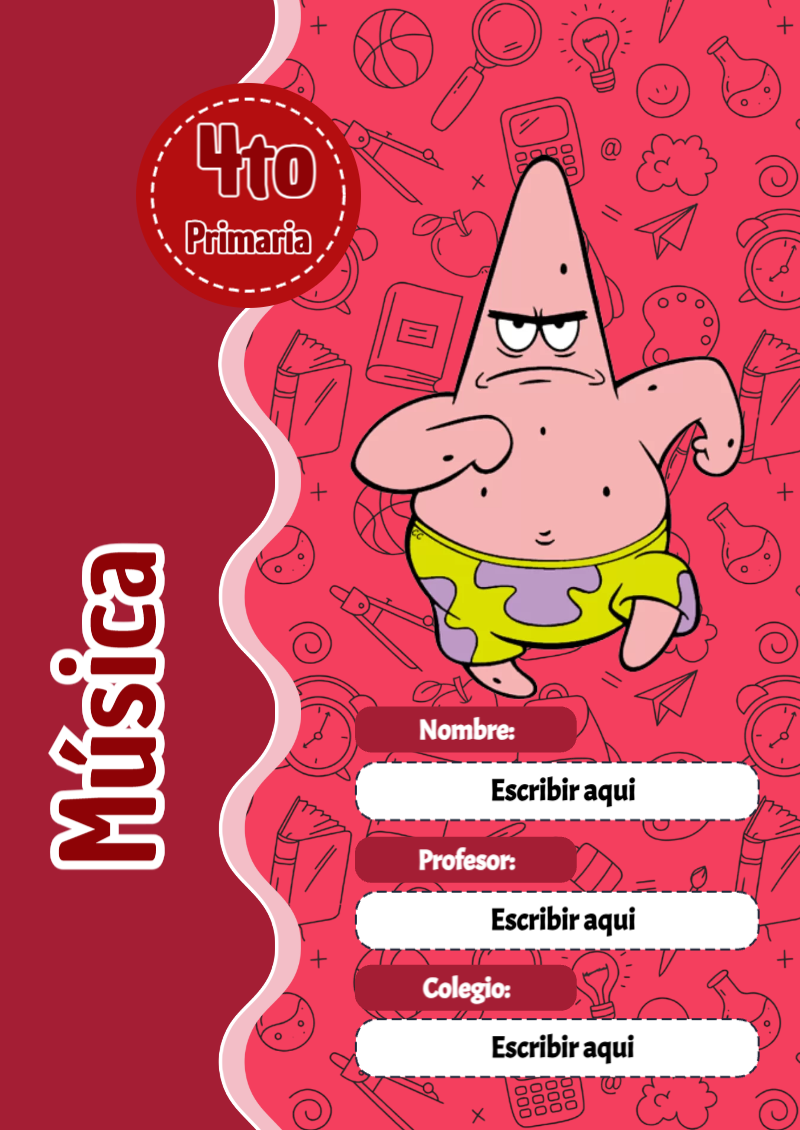 Portada de Bob Esponja de Música Editable para Imprimir Gratis