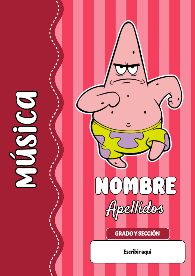 Portada de Bob Esponja de Música Editable para Imprimir Gratis