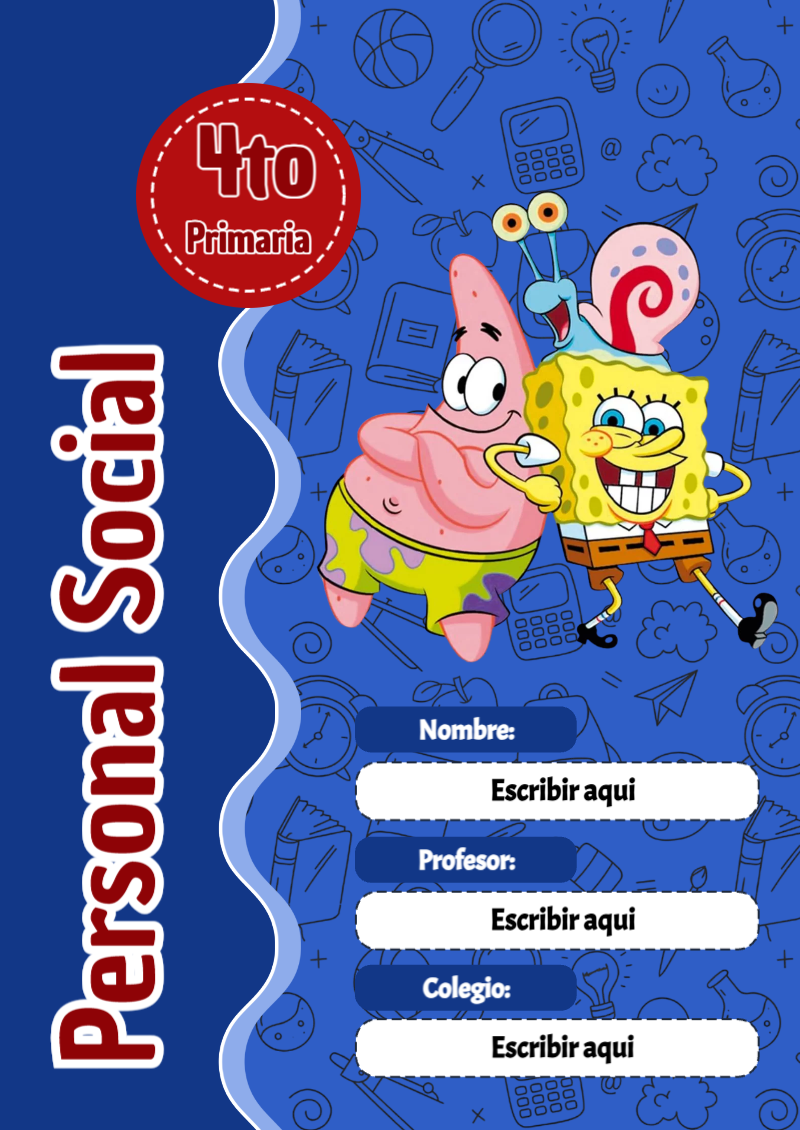 Portada de Bob Esponja de Personal Social Editable para Imprimir Gratis