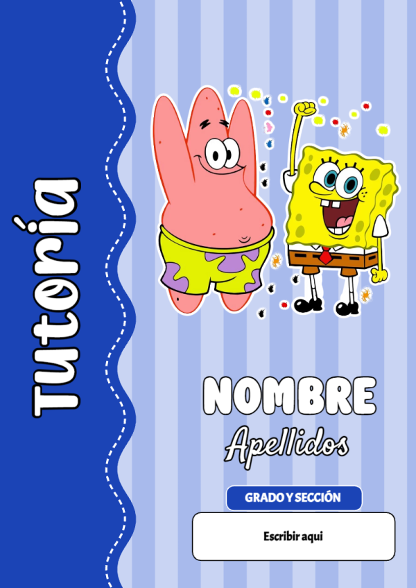 Portada de Bob Esponja de Tutoría para cuaderno llamativa y bonita - para todas las edades y grados