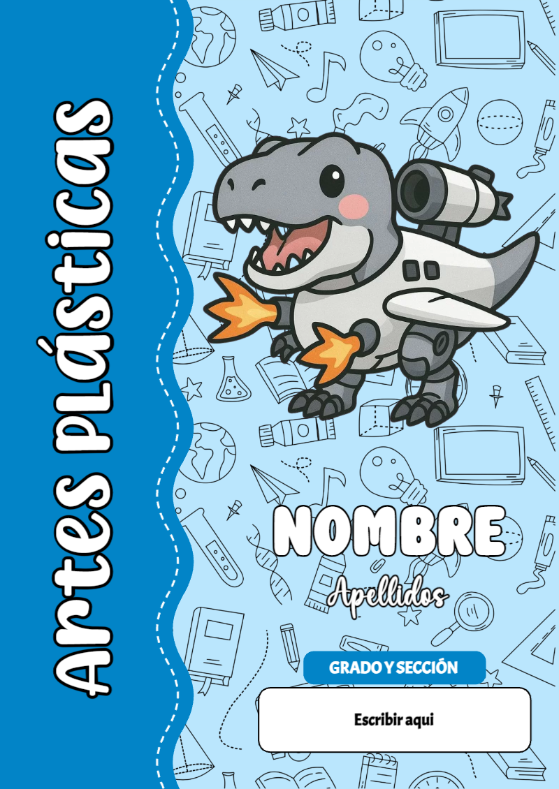 Portada de Brainrot de Artes Plásticas para cuaderno con estilo infantil - diseño escolar moderno