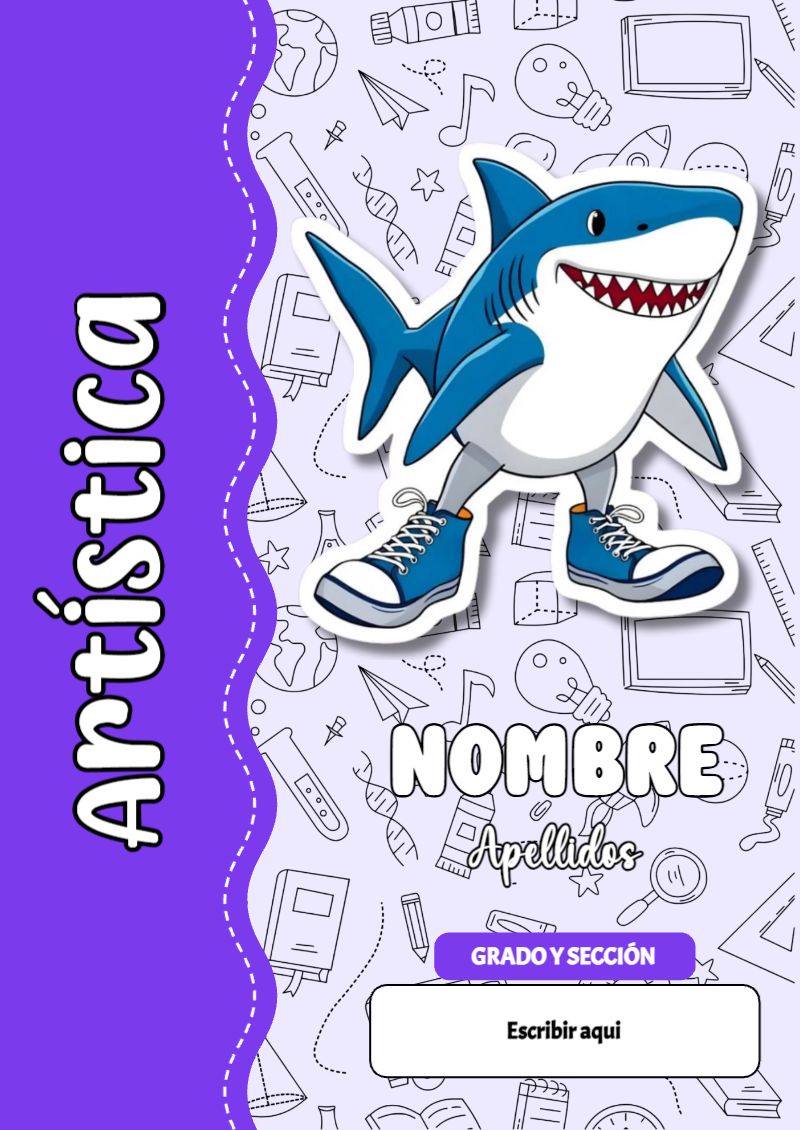 Portada de Brainrot de Artística para cuaderno para clases - creación especial de Mini Canva