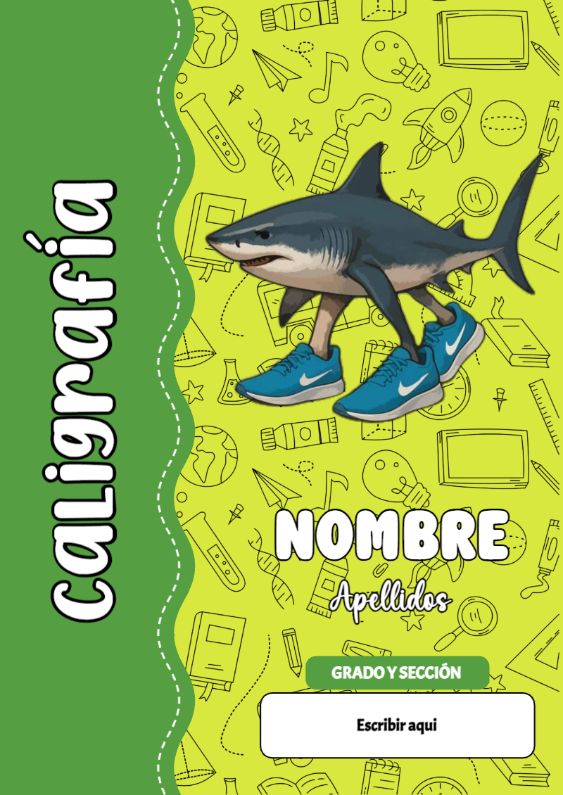 Portada de Brainrot de Caligrafía Editable para Imprimir Gratis