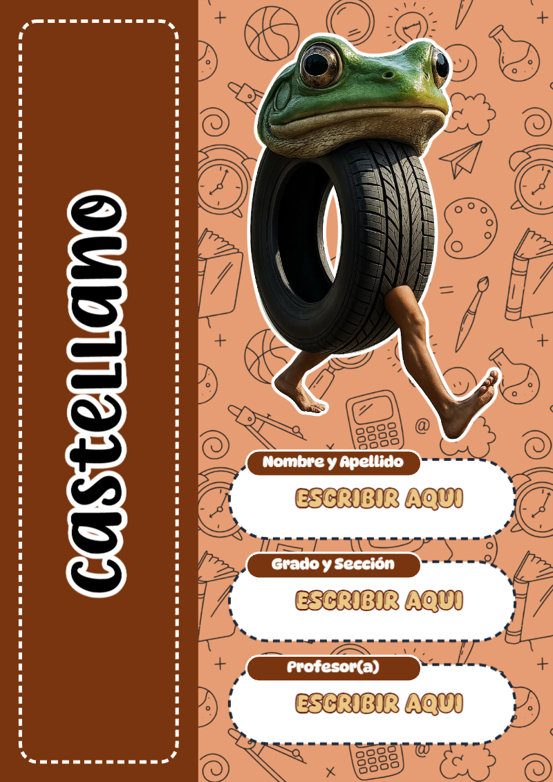 Portada de Brainrot de Castellano para cuaderno con estilo infantil - ideal para cuadernos de espiral