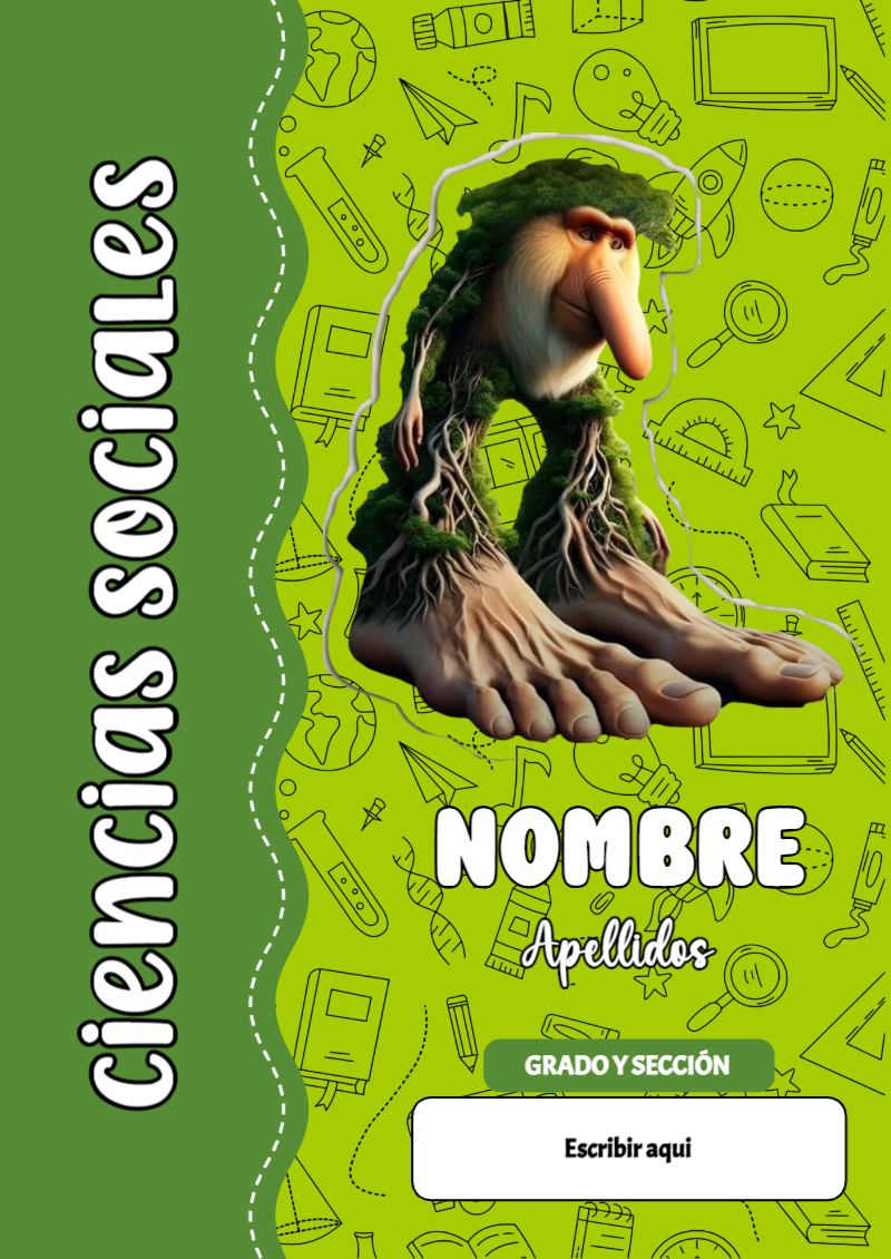 Portada de Brainrot de Ciencias Sociales para cuaderno con estilo creativo - perfecto para organizar tus apuntes