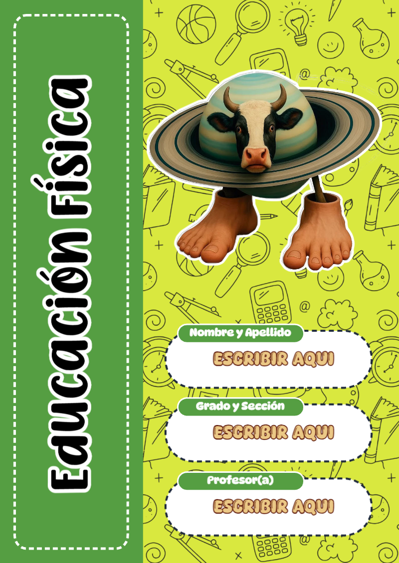 Portada de Brainrot de Educación Física para cuaderno para estudiantes - ideal para cuadernos de espiral