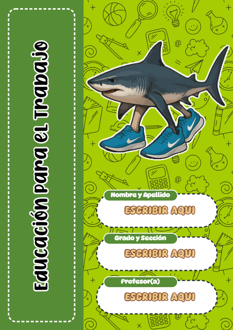 Portada de Brainrot de Educación para el Trabajo para cuaderno ideal para niños - estilo único para estudiantes