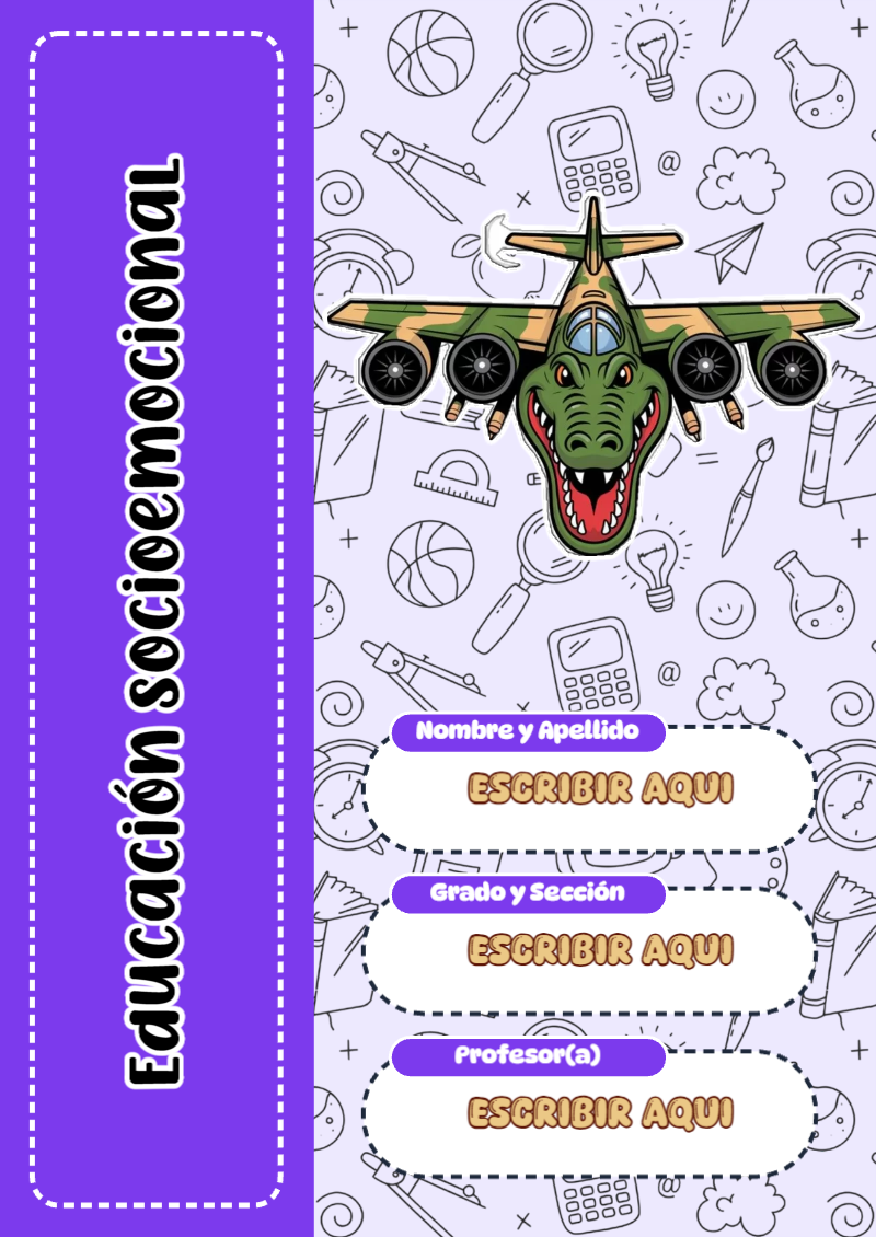 Portada de Brainrot de Educación Socioemocional para cuaderno fácil de imprimir - formato digital listo para usar
