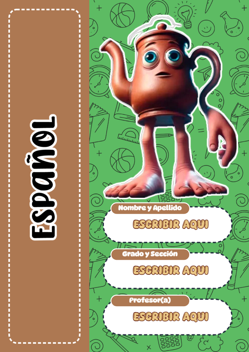 Portada de Brainrot de Español para cuaderno decorativa y bonita - creación especial de Mini Canva