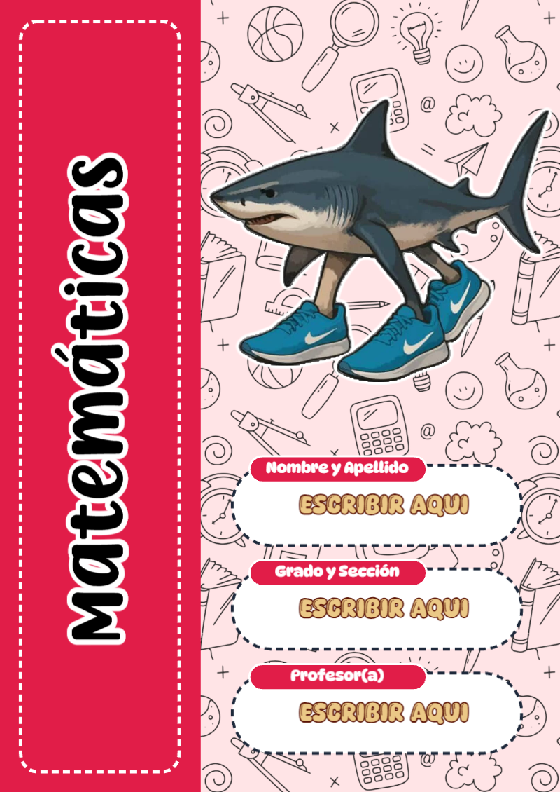 Portada de Brainrot de Matemáticas para cuaderno llamativa y bonita - formato digital listo para usar