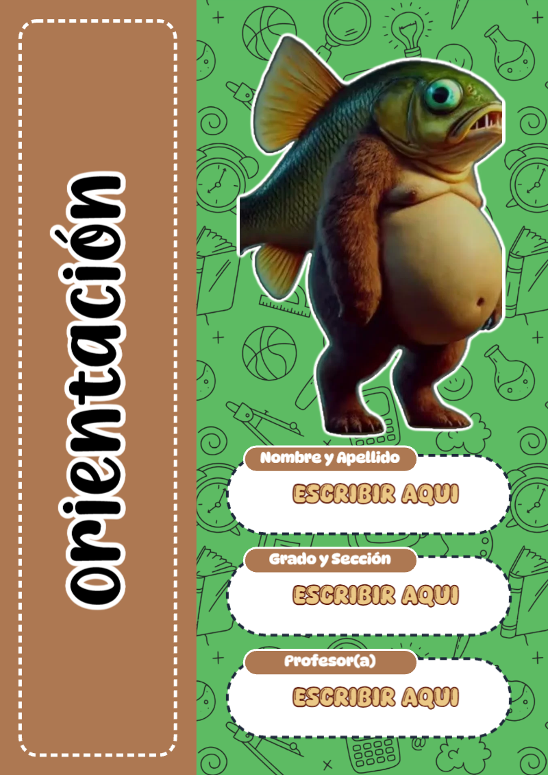 Portada de Brainrot de Orientación para cuaderno en tamaño A4 - perfecto para organizar tus apuntes