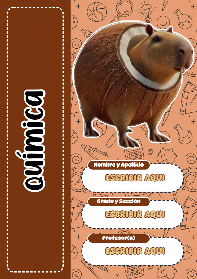 Portada de Brainrot de Química Editable para Imprimir Gratis