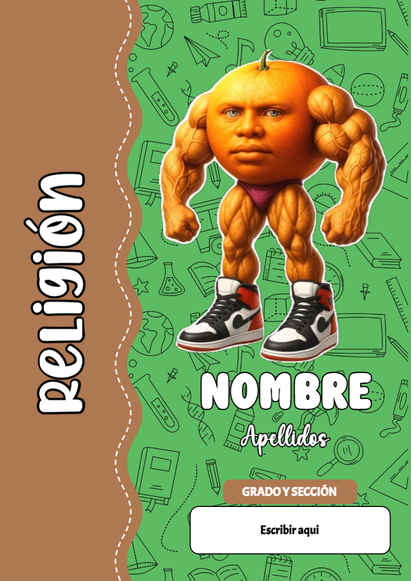 Portada de Brainrot de Religión Editable para Imprimir Gratis