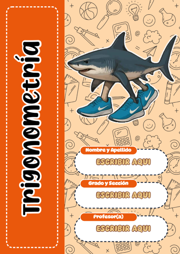 Portada de Brainrot de Trigonometría para cuaderno en formato A4 - para todas las edades y grados