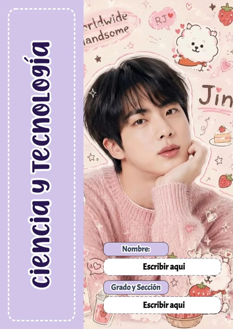 Portada de BTS Ciencia y Tecnología para cuaderno personalizada para imprimir - perfecto para organizar tus apuntes