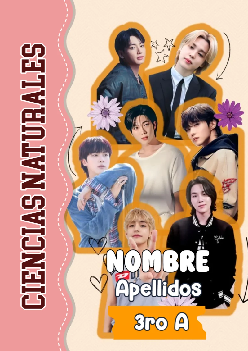 Portada de BTS Ciencias Naturales para cuaderno para estudiantes - perfecto para organizar tus apuntes