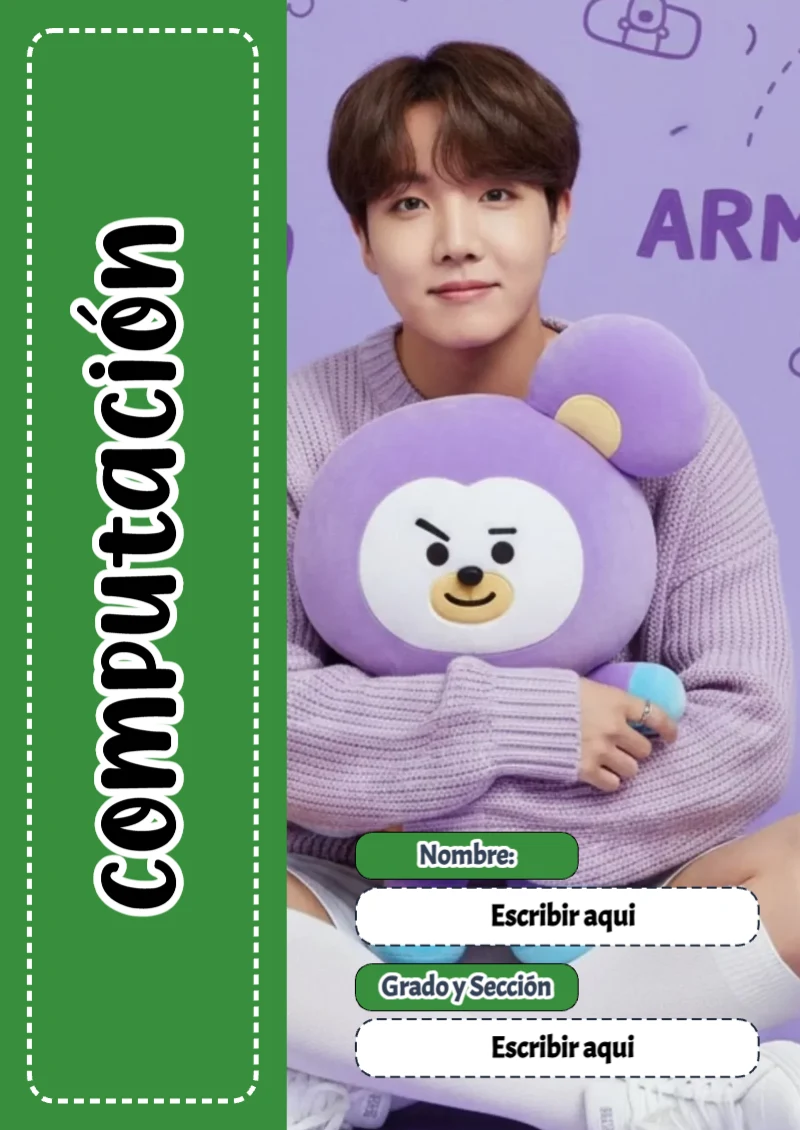 Portada de BTS Computación para cuaderno para estudiantes - estilo único para estudiantes