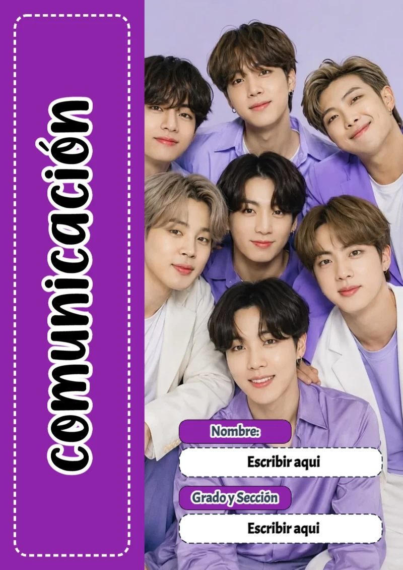 Portada de BTS Comunicación para cuaderno para estudiantes - disponible para descarga gratuita