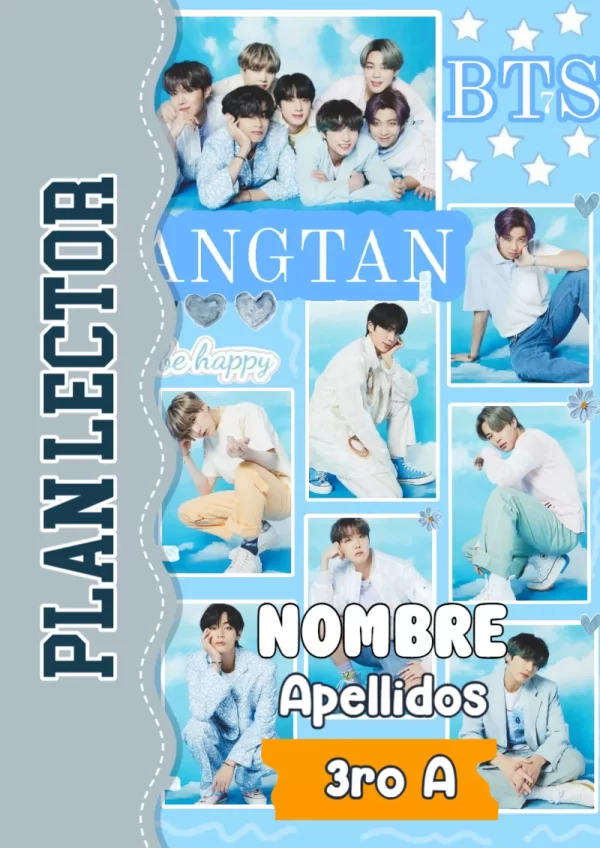 Portada de BTS Plan Lector para cuaderno con estilo creativo - ideal para cuadernos de espiral