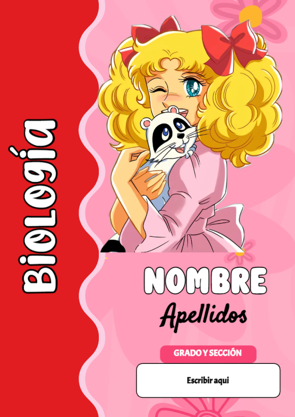 Portada de Candy de Biología para cuaderno escolar para imprimir gratis - disponible para descarga gratuita