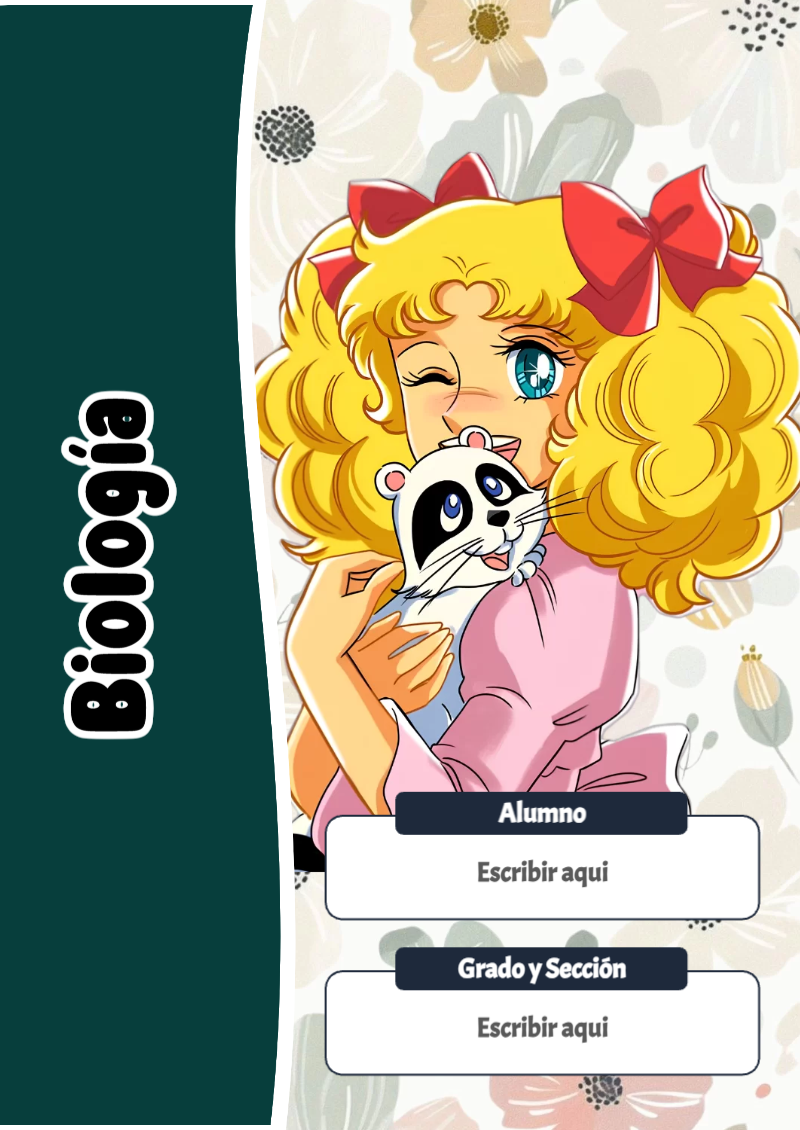 Portada de Candy de Biología Editable para Imprimir Gratis