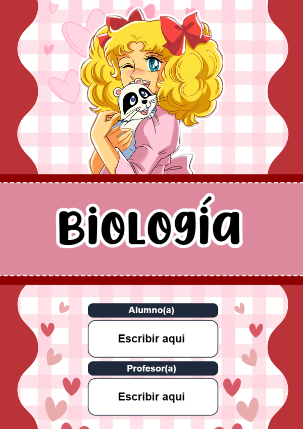 Portada de Candy de Biología para cuaderno llamativa y bonita - con colores vivos y llamativos