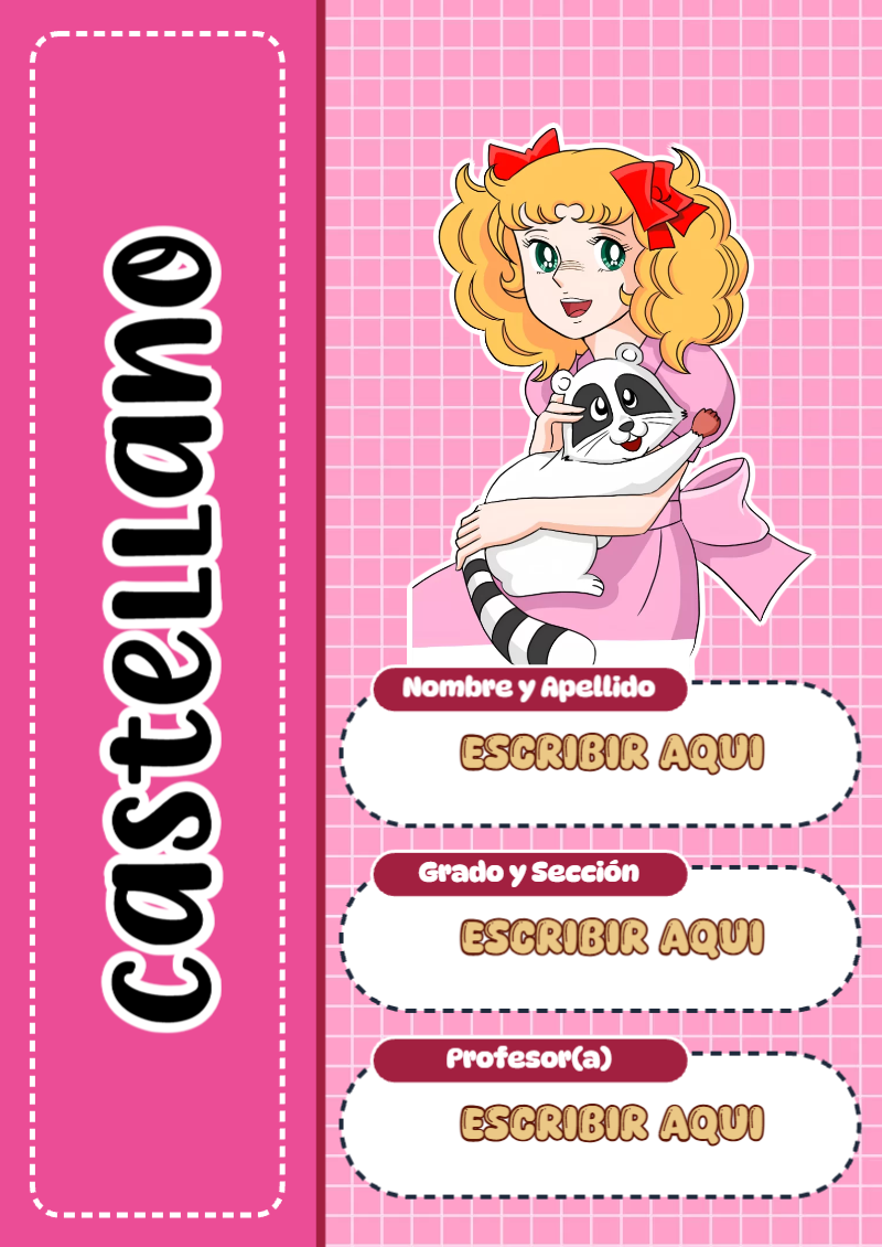 Portada de Candy de Castellano Editable para Imprimir Gratis