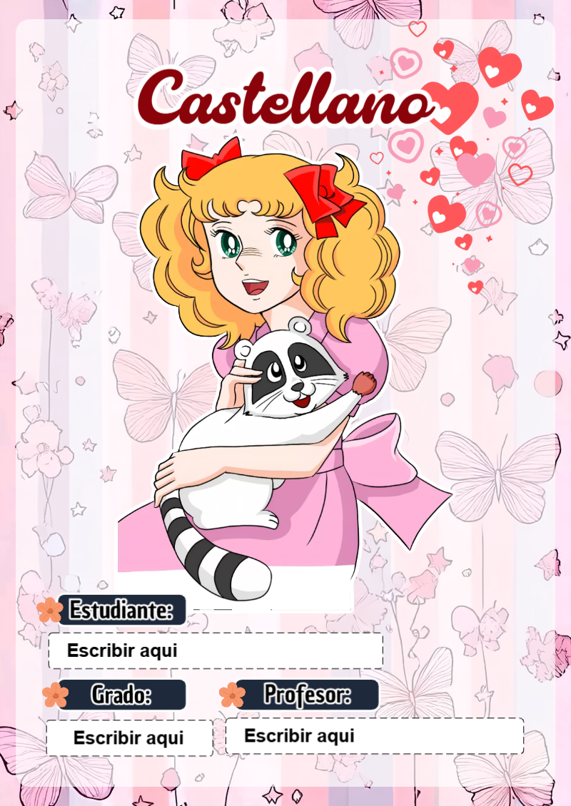 Portada de Candy de Castellano Editable para Imprimir Gratis
