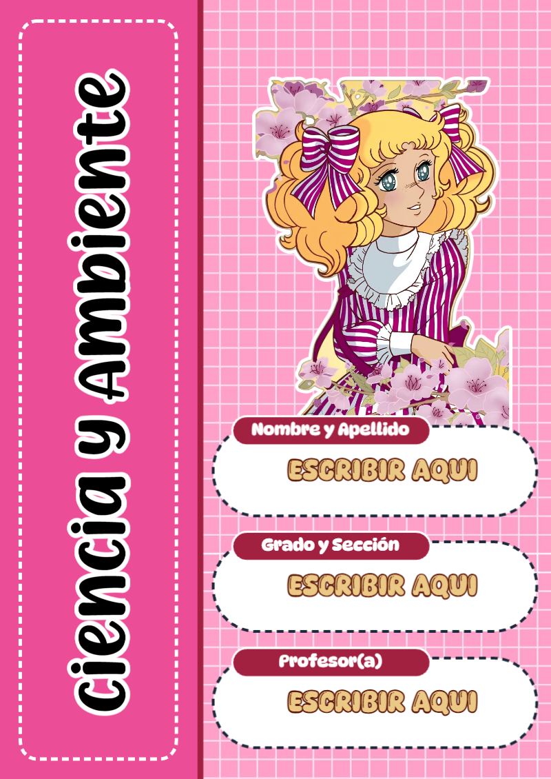 Portada de Candy de Ciencia y Ambiente para cuaderno con diseño bonito - perfecto para organizar tus apuntes