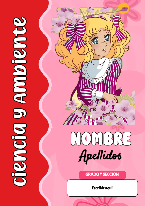 Portada de Candy de Ciencia y Ambiente para cuaderno llamativa y bonita - con colores vivos y llamativos