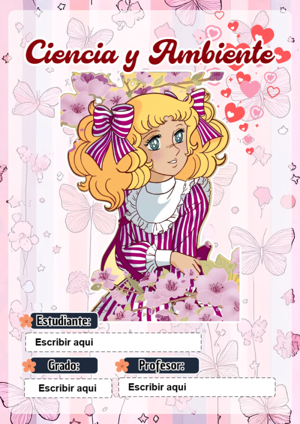 Portada de Candy de Ciencia y Ambiente para cuaderno para estudiantes - formato digital listo para usar