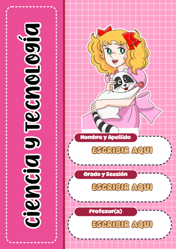 Portada de Candy de Ciencia y Tecnología para cuaderno para primaria - perfecto para organizar tus apuntes