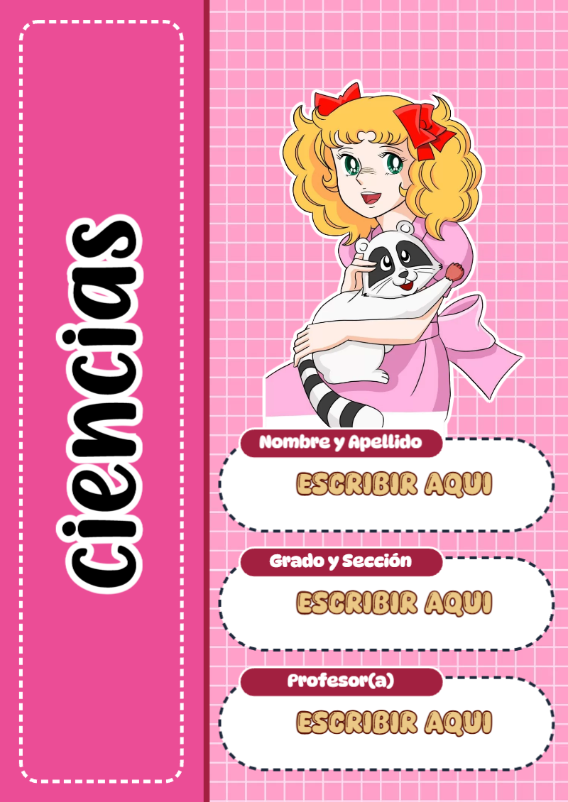Portada de Candy de Ciencias para cuaderno con estilo infantil - para personalizar tus materias