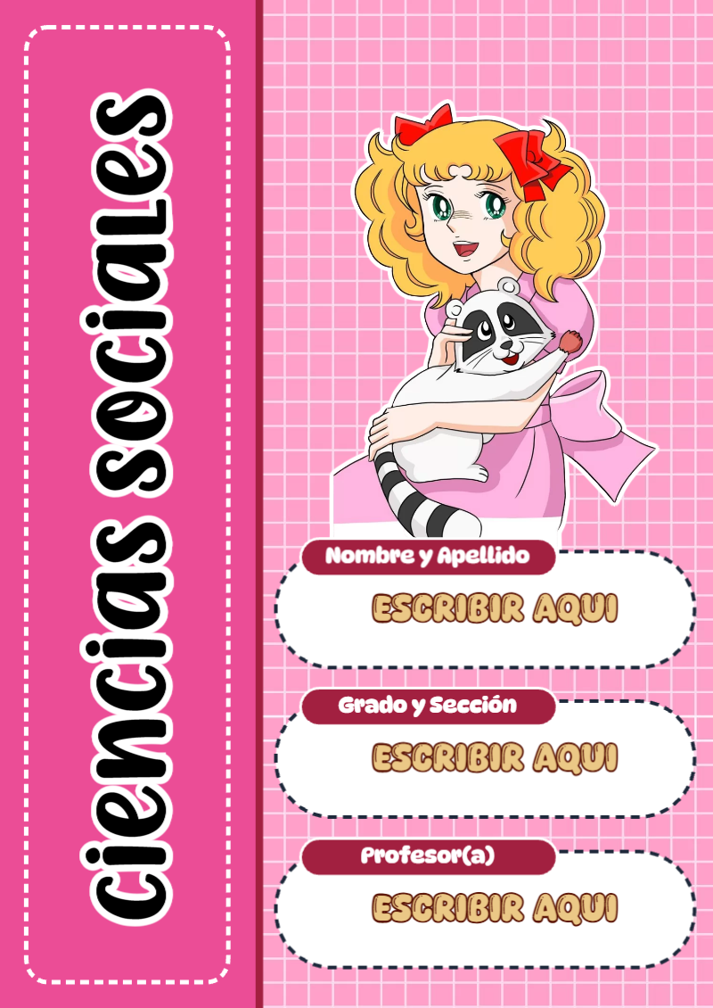 Portada de Candy de Ciencias Sociales para cuaderno para clases - disponible para descarga gratuita