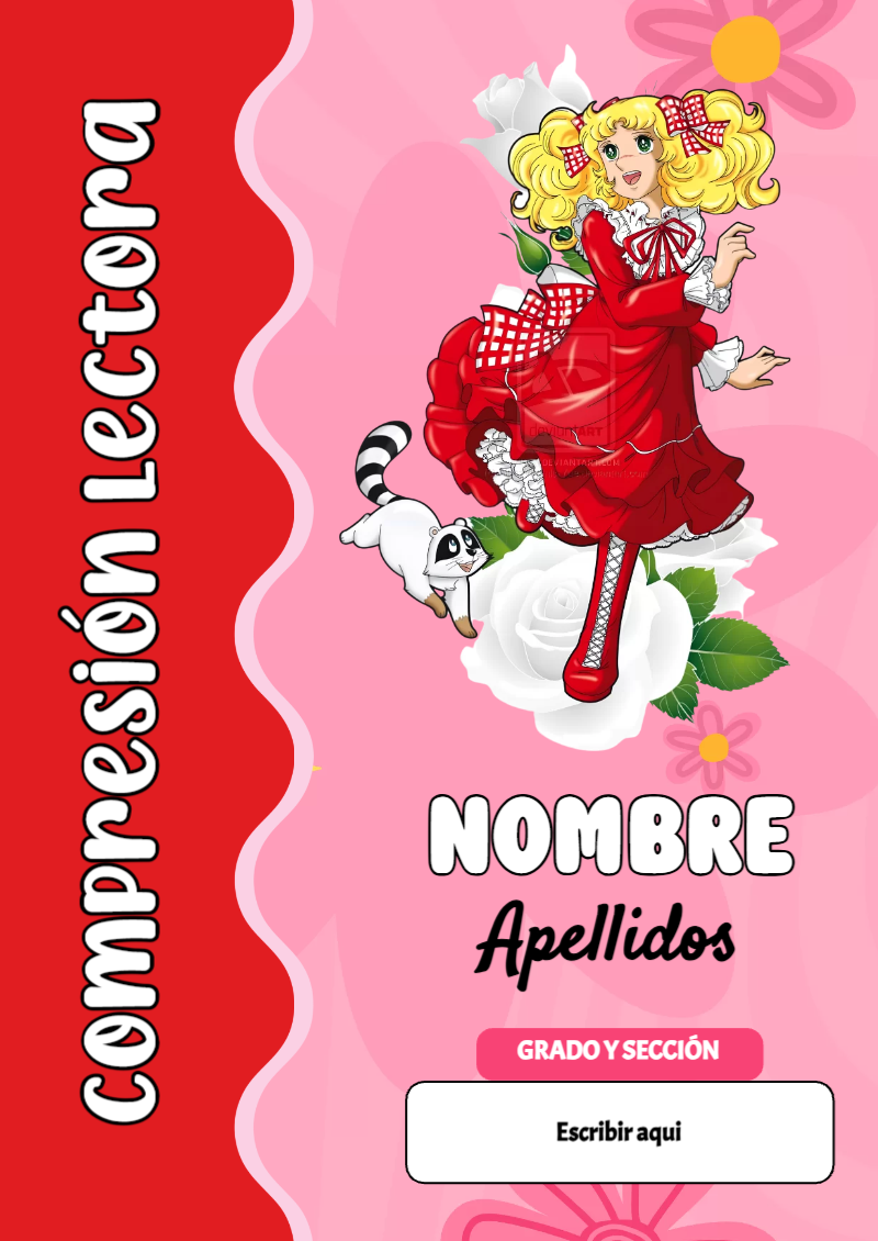 Portada de Candy de Compresión Lectora para cuaderno decorativa y bonita - para personalizar tus materias