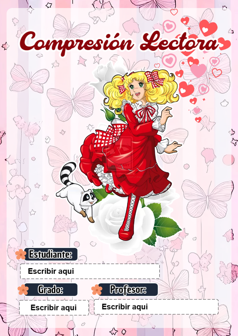 Portada de Candy de Compresión Lectora Editable para Imprimir Gratis