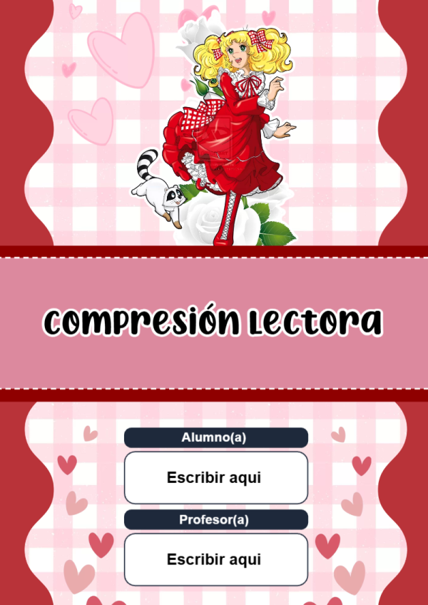Portada de Candy de Compresión Lectora para cuaderno escolar creativa - para el regreso a clases